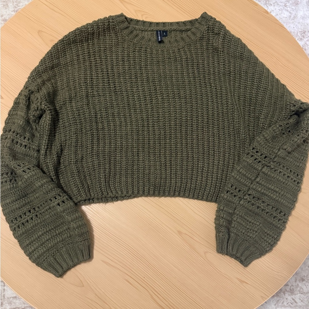 Olive Green Women's Sweater Size Large